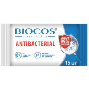 БИОКОС САЛФЕТКИ ВЛАЖН. А/БАКТЕР. №15 [BIOCOS]
