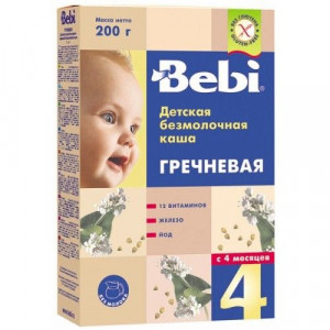 БЕБИ КАША 200Г. ГРЕЧКА Б/МОЛ. 4+МЕС.