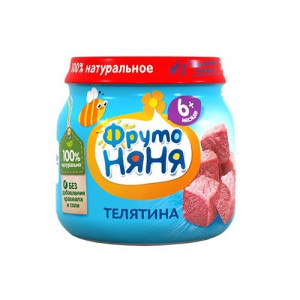 ФРУТОНЯНЯ ПЮРЕ 80Г. ТЕЛЯТИНА 6+МЕС.