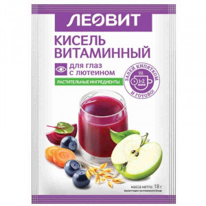 ЛЕОВИТ КИСЕЛЬ ВИТАМИННЫЙ Д/ГЛАЗ С ЛЮТЕИНОМ 18Г. №1 ПАК.