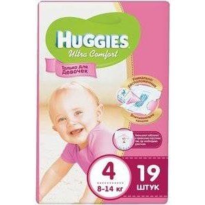 ХАГГИС ПОДГУЗНИКИ УЛЬТРА КОМФОРТ 8-14КГ Д/ДЕВ. №19 [HUGGIES]