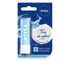 НИВЕЯ ЛИП КЭЙР БАЛЬЗАМ Д/ГУБ АКВА ЗАБОТА СПФ15 4,8Г. [NIVEA]