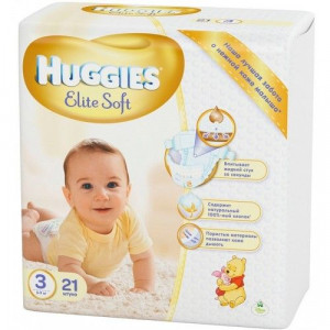 ХАГГИС ПОДГУЗНИКИ ЭЛИТ СОФТ 3 5-9КГ №21 [HUGGIES]