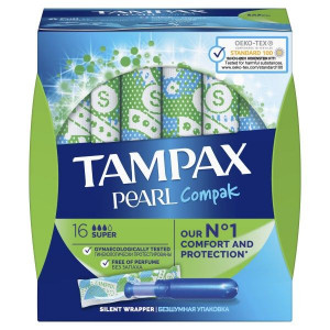 ТАМПАКС ТАМПОНЫ ПЕРЛ КОМПАК СУПЕР АППЛ. №16 ДУО [TAMPAX]