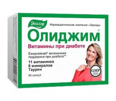 ОЛИДЖИМ ВИТАМИНЫ ПРИ ДИАБЕТЕ 400МГ. №60 КАПС. /ЭВАЛАР/