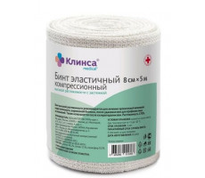 КЛИНСА БИНТ ЭЛАСТ. КОМПРЕС. ВР 8Х500СМ (ЗАСТЕЖКА)