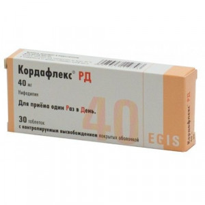КОРДАФЛЕКС РД 40МГ. №30 ТАБ. П/П/О /ЭГИС/