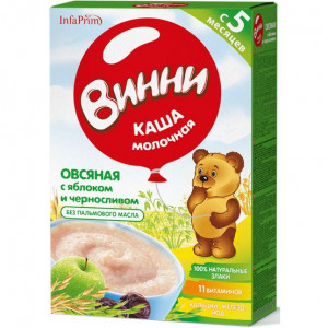 ВИННИ КАША 200Г. ОВСЯНАЯ+ЯБЛОКО+ЧЕРНОСЛИВ МОЛ. 5+ ВИННИ КАША 200Г. ОВСЯНАЯ+ЯБЛОКО+ЧЕРНОСЛИВ МОЛ. 5+