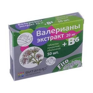 ВИТАМИР ВАЛЕРИАНА ЭКСТРАКТ+В6 №50 ТАБ. П/О /КВАДРАТ-С/