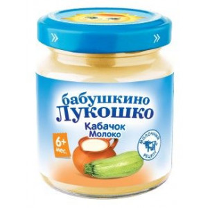 Б.ЛУКОШКО ПЮРЕ 100Г. КАБАЧКИ+МОЛОКО 6+МЕС.