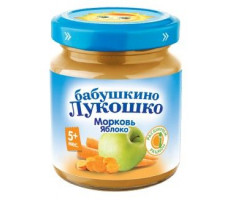 Б.ЛУКОШКО ПЮРЕ 100Г. ЯБЛОКО+МОРКОВЬ 5+МЕС.