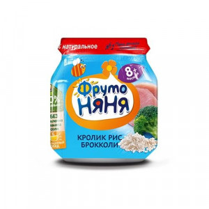 ФРУТОНЯНЯ ПЮРЕ 100Г. РИС+КРОЛИК+БРОККОЛИ 8+МЕС.