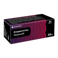 АТОРВАСТАТИН-МЕДИСОРБ 20МГ. №60 ТАБ. П/П/О БЛИСТ. /МЕДИСОРБ/