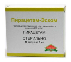 ПИРАЦЕТАМ-ЭСКОМ 200МГ/МЛ. 5МЛ. №10 Р-Р Д/В/В,В/М АМП. /ЭСКОМ/