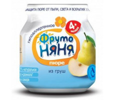 ФРУТОНЯНЯ ПЮРЕ 100Г. ГРУША НАТУР. 4+МЕС.