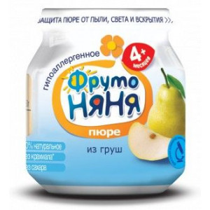 ФРУТОНЯНЯ ПЮРЕ 100Г. ГРУША НАТУР. 4+МЕС.