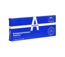 КЛАРИТРОМИЦИН-АКРИХИН 500МГ. №14 ТАБ. П/П/О /АКРИХИН/МИКРО ЛАБС/