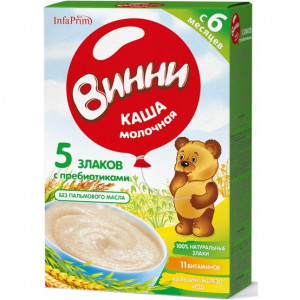 ВИННИ КАША 200Г. 5 ЗЛАКОВ+ПРЕБИОТИКИ МОЛ. 6+