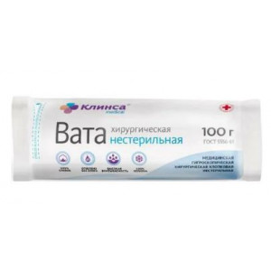 КЛИНСА ВАТА ХИРУРГ. Н/СТЕР. 100Г.