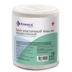 КЛИНСА БИНТ ЭЛАСТ. КОМПРЕС. СР 10Х400СМ (ЗАСТЕЖКА)