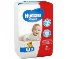 ХАГГИС ПОДГУЗНИКИ КЛАССИК 3 4-9КГ №16 МИДИ [HUGGIES]