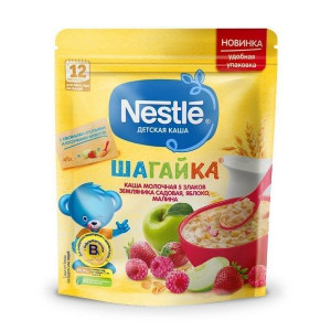 НЕСТЛЕ КАША 200Г. ШАГАЙКА 5 ЗЛАКОВ ЗЕМЛЯН.+МАЛИНА+ЯБЛОКО МОЛ. 12+МЕС. [NESTLE]