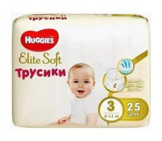 ХАГГИС ТРУСИКИ-ПОДГУЗНИКИ ЭЛИТ СОФТ 6-11КГ №25 [HUGGIES]