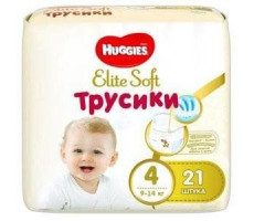 ХАГГИС ТРУСИКИ-ПОДГУЗНИКИ ЭЛИТ СОФТ 9-14КГ №21 [HUGGIES]