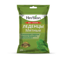 ХЕРБИОН ЛЕДЕНЦЫ Б/САХ. МЯТА+МАСЛО ЭВКАЛИПТА+ВИТ.С 62,5Г. №25 [HERBION]