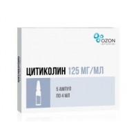 ЦИТИКОЛИН 250МГ/МЛ. 4МЛ. №5 Р-Р Д/В/В,В/М АМП. /ОЗОН/