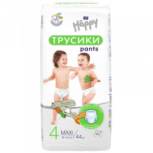 ХЭППИ ПОДГУЗНИКИ-ТРУСИКИ МАКСИ 8-14КГ №44 [BELLA HAPPY]