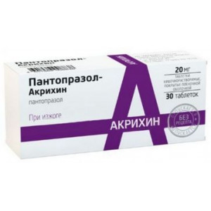 ПАНТОПРАЗОЛ-АКРИХИН 20МГ. №30 ТАБ.КШ/РАСТВ. П/П/О