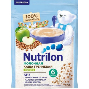 НУТРИЛОН КАША ГРЕЧНЕВАЯ+ЯБЛОКО МОЛ. 200Г. [NUTRILON]