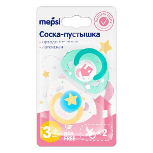 МЕПСИ СОСКА-ПУСТЫШКА ЛАТ. ОРТОДОН. 3+ №2 /АРТ.0341/ [MEPSI]