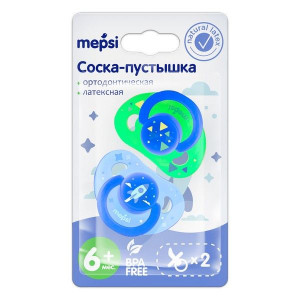 МЕПСИ СОСКА-ПУСТЫШКА ЛАТ. ОРТОДОН. 6+ №2 /АРТ.0339/ [MEPSI]