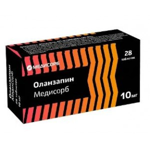 ОЛАНЗАПИН-МЕДИСОРБ 10МГ. №28 ТАБ. П/П/О /МЕДИСОРБ/