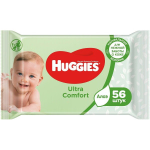 ХАГГИС САЛФЕТКИ ДЕТСКИЕ УЛЬТРА КОМФОРТ АЛОЭ №56 [HUGGIES]