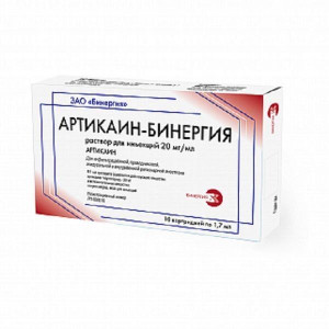 АРТИКАИН-БИНЕРГИЯ С АДРЕНАЛИНОМ 20МГ+0,005МГ/МЛ. 1,7МЛ. №10 Р-Р Д/ИН. КАРТРИДЖ