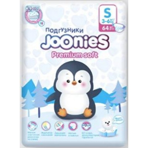 ДЖУНИС ПОДГУЗНИКИ ПРЕМИУМ СОФТ Р.S 3-6КГ. №64 [JOONIES]