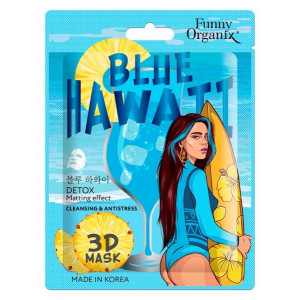 ФАННИ ОРГАНИКС МАСКА ТКАН. Д/ЛИЦА 3D ДЕТОКС-ЭФФЕКТ BLUE HAWAII 23Г. [FUNNY ORGANIX]
