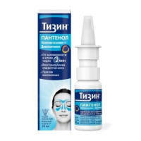 ТИЗИН ПАНТЕНОЛ 0,1МГ.+5МГ/ДОЗА 10МЛ. (80 ДОЗ) НАЗАЛ.СПРЕЙ ДОЗИР. ФЛ. /ДЖОНСОН/