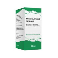 БРИЛЛИАНТОВЫЙ ЗЕЛЕН 1% 25МЛ. №1 СПИРТ. Р-Р Д/НАРУЖ.ПРИМ. ФЛ. /ЯРОСЛАВСКАЯ ФФ /