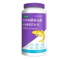 АНТИ-ЭЙДЖ ТРОЙНАЯ ОМЕГА-3 950МГ. №120 КАПС. /ЭВАЛАР/ [ANTI-AGE]