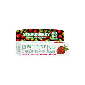 ПРЕЗИДЕНТ ЗУБ.ПАСТА ДЕТСК. КЛУБНИКА Б/ФТОРА 3-6 ЛЕТ 50МЛ. [PRESIDENT]