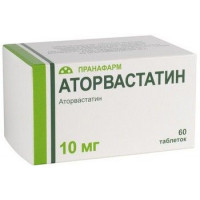 АТОРВАСТАТИН 10МГ. №60 ТАБ. П/П/О /ПРАНАФАРМ/
