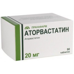 АТОРВАСТАТИН 20МГ. №90 ТАБ. П/П/О /ПРАНАФАРМ/
