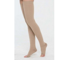 ЧУЛКИ ДО БЕДРА 2 КОМПРЕСС. ОТКР.МЫСОК Р.4 №2 (ПАРА) КРЕМ. /АРТ.Ч2(П)-К/