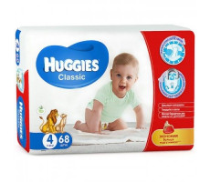 ХАГГИС ПОДГУЗНИКИ КЛАССИК 4 7-18КГ №68 МАКСИ [HUGGIES]