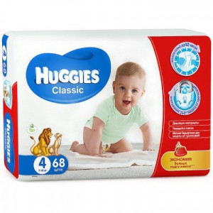 ХАГГИС ПОДГУЗНИКИ КЛАССИК 4 7-18КГ №68 МАКСИ [HUGGIES]