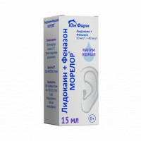 ЛИДОКАИН+ФЕНАЗОН МОРЕЛОР 10МГ/Г.+40МГ/Г. 15МЛ. УШНЫЕ КАПЛИ ФЛ./КАП.